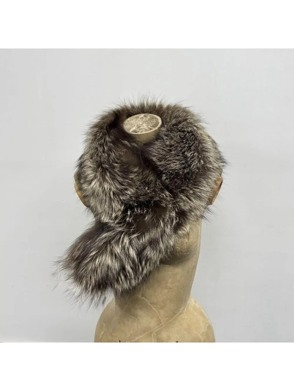 Vintage Genuine Silver Fox Fur Collar / Shawl Wrap
